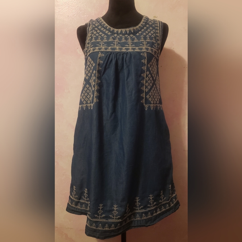 Embroidered Blue Dress